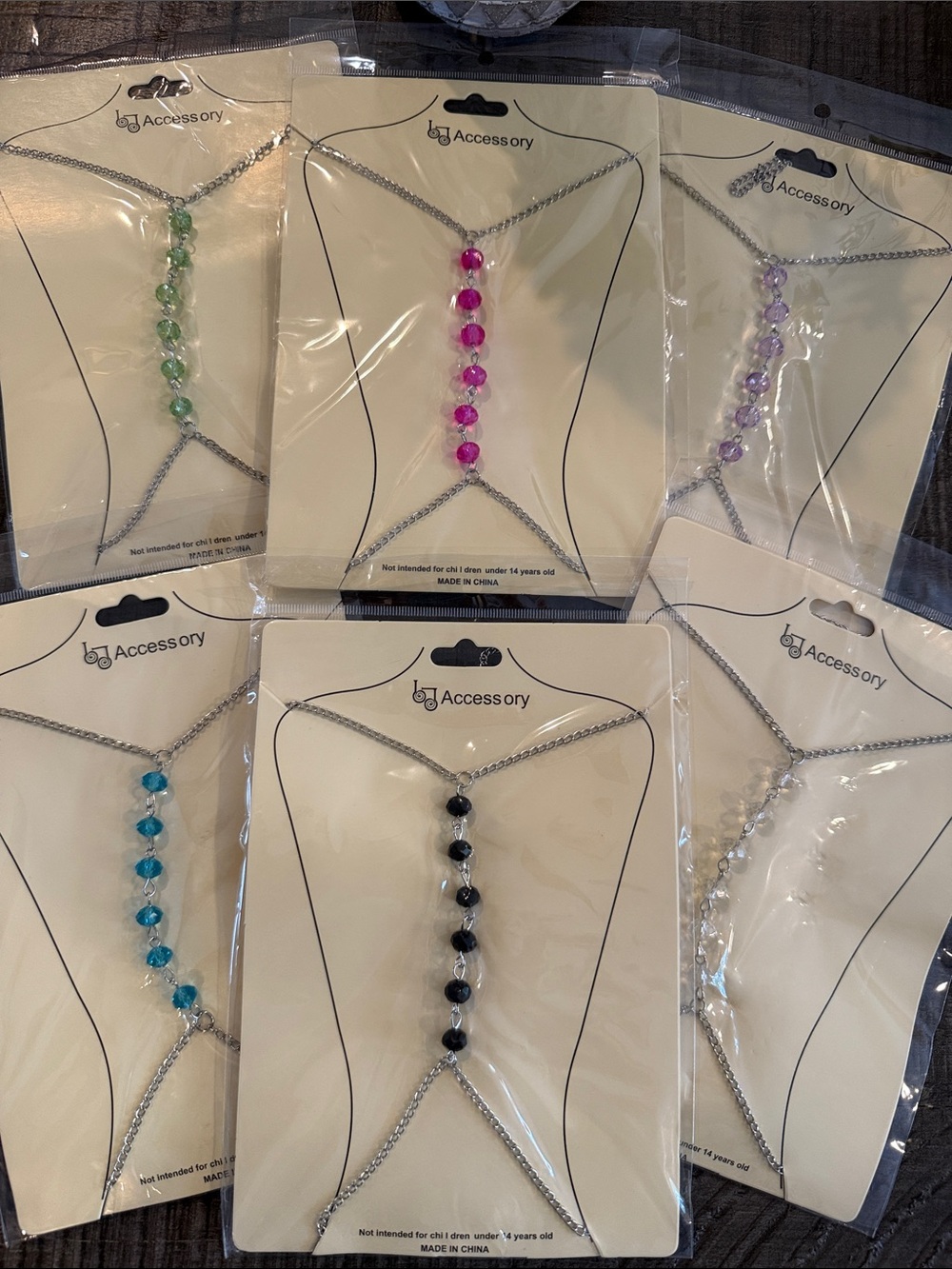 Women's Silver Beaded Body Chain - Nee in package!